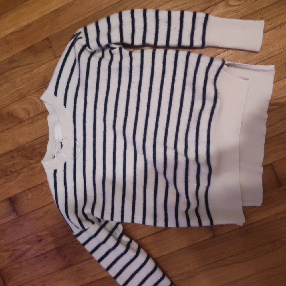 Striped White and Black Sweater